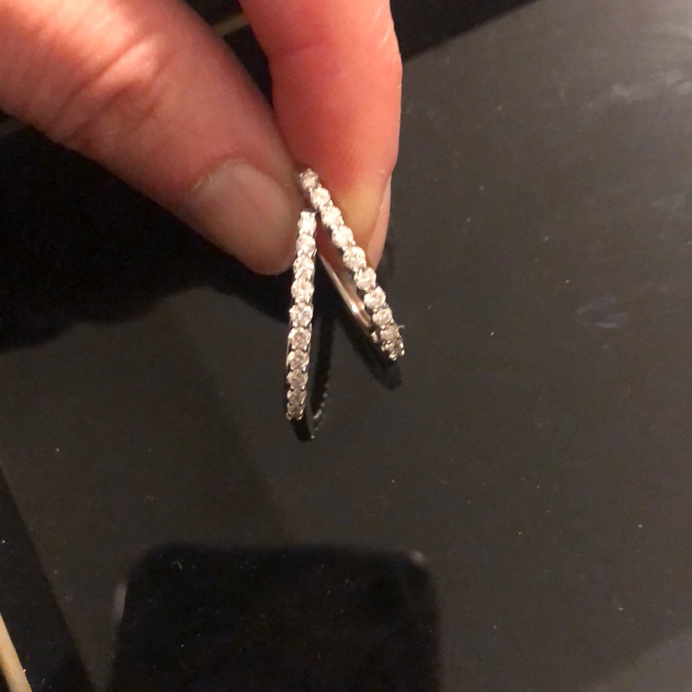 Approx 1ct diamond hoop earrings